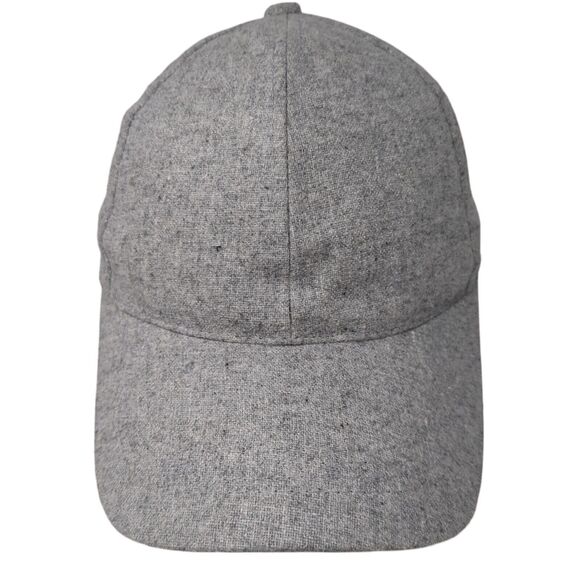 Unbranded Strapback Hat Gray One Size Adjustable 6 Panel Blank Wool - Picture 1 of 8